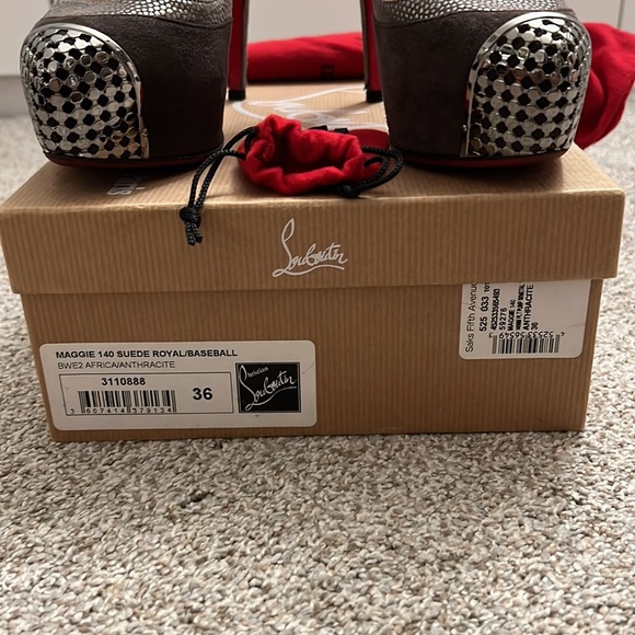 Christian Louboutin Maggie 140 Suede Chain Toe size 36/6 - Picture 3 of 6